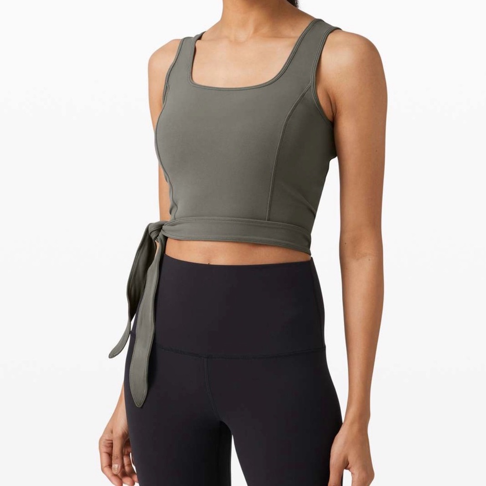 lululemon athletica Olive Green Wrap Crop Tank